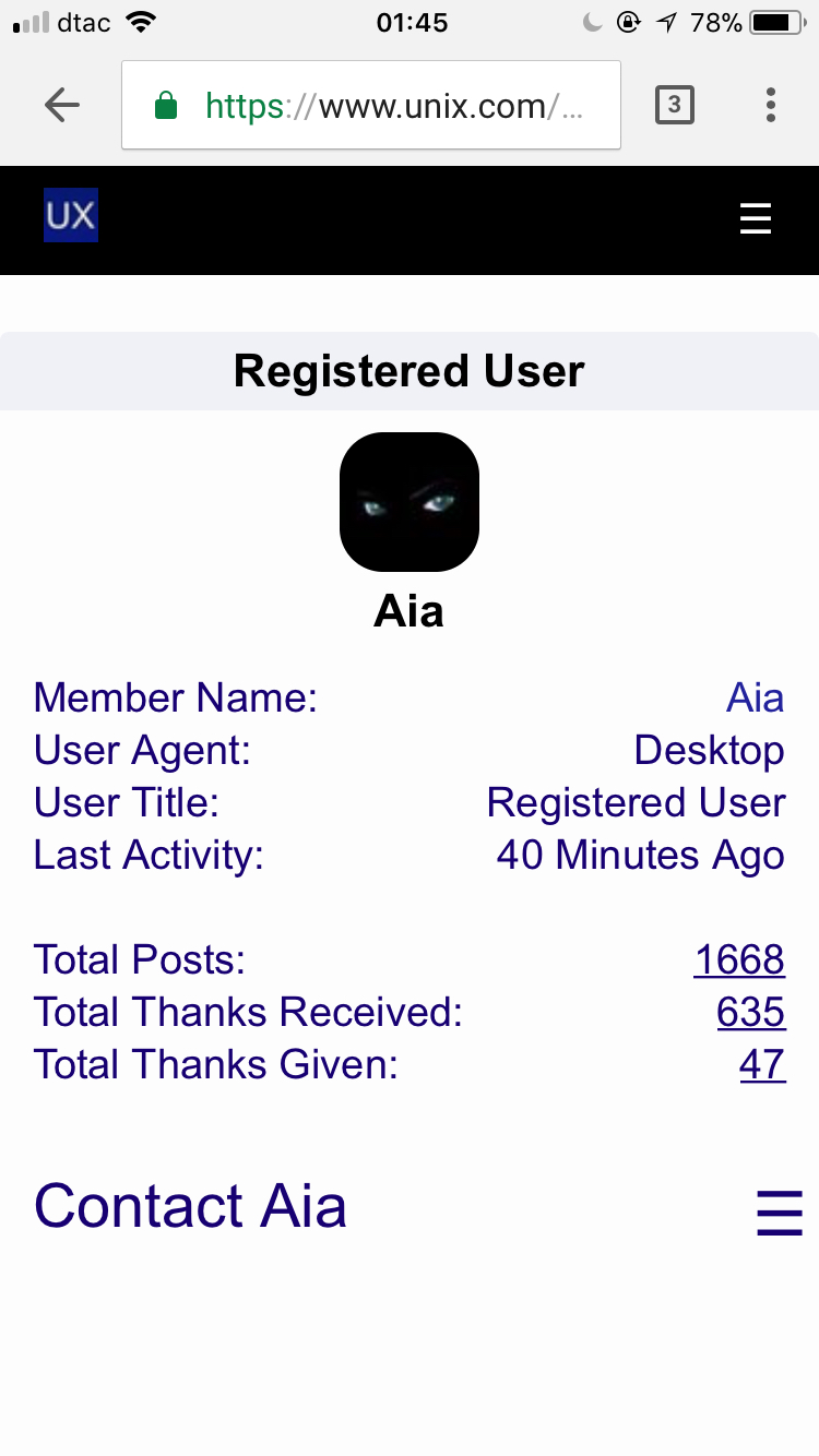 Prototype Mobile Profile with User Avatar