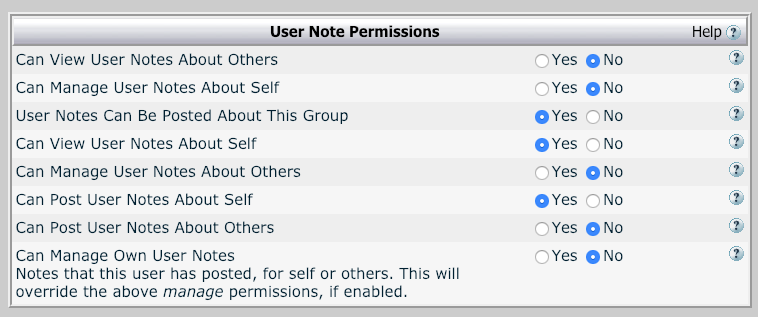 User Note Permissions (Registered Users)
