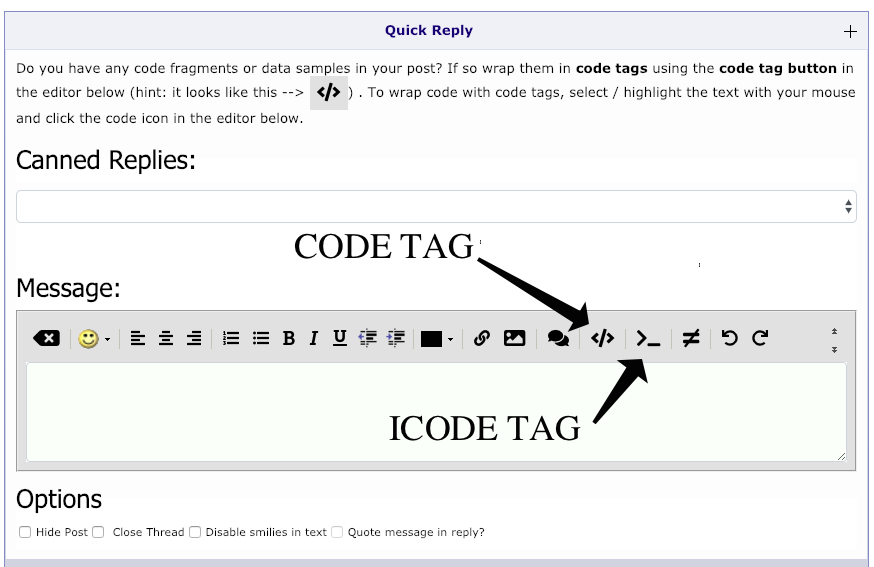 New CODE and ICODE Tag Icons