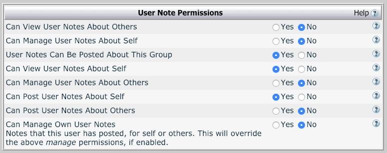 User Notes Permissions