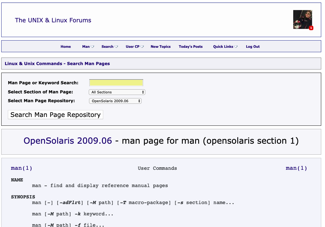 Man Pages - Removed Table Tags and Fixed Scrollbar Issue