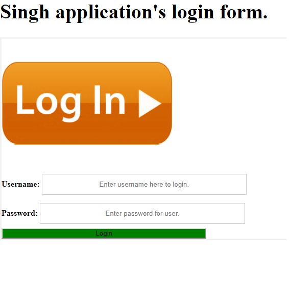 My very first login page