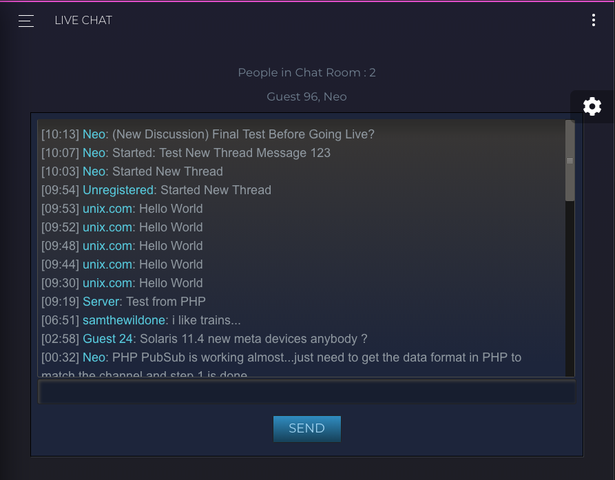 New Thread Messages in Live Chat